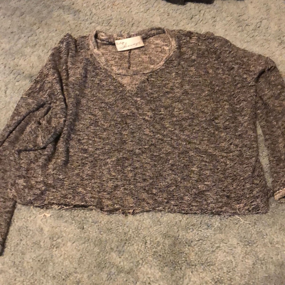 Cropped salt and pepper long sleeve